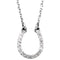 Small 14k White Gold Diamond Horseshoe Necklace, 16" (.08 Cttw., GH Color, I1 Clarity)