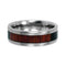 Macassar Ebony Wood Inlay 8mm Comfort Fit Titanium Wedding Band, Size 14