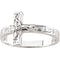 Men's Crucifix Chastity Ring, 14k White Gold 15.25mm, Size 10