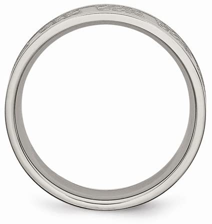 Satin-Brushed Grey Titanium 7mm Design Band, Size 11