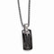 Edward Mirell Black Titanium Cable and Black Spinel With Sterling Silver Bezel Necklace, 20"