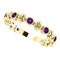 Genuine Amethyst Beaded Ring, 14k Yellow Gold