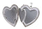 14k White Gold Brushed Satin Engraved Flowers 4 Picture Heart Locket Pendant