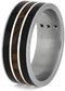 The Men's Jewelry Store (Unisex Jewelry) Black Diamond, African Blackwood, Redwood Burl, Sterling Silver 8mm Matte Titanium Comfort-Fit Wedding Band