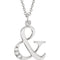 Diamond '&' Ampersand Symbol Rhodium-Plated 14k White Gold Pendant Necklace, 16" (.03 Ctw, GH Color, I1 Clarity)