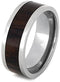 Cocobolo Wood Inlay 10mm Comfort Fit Interchangeable Titanium Ring, Size 13.25