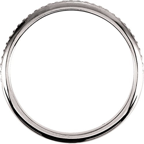 Design-Engraved Milgrain 2mm 14k White Gold Slim Profile Stacking Ring, Size 6