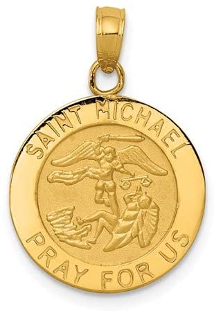 14k Yellow Gold Saint Michael Medal Pendant