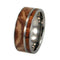 Buckeye Burl, Titanium Pinstripe 8mm Comfort Fit Titanium Wedding Band, Size 12.5