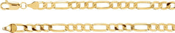 5mm 14k Yellow Gold Figaro Chain, 16"