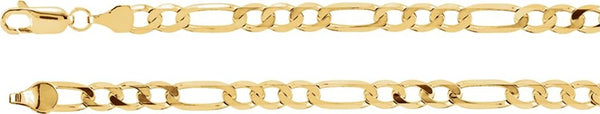 5mm 14k Yellow Gold Figaro Chain, 16"