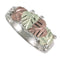 Ave 369 Diamond-Cut Heart Leaf Band, Sterling Silver, 12k Green and Rose Gold Black Hills Gold Motif