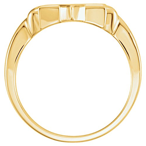 Star of David Semi-Polished 14k Yellow Gold Ring, Size 7.75