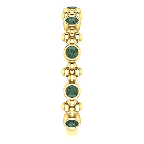 Chatham Created Alexandrite Beaded Ring, 14k Yellow Gold, Size 7