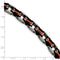 Men's Stainless Steel 9mm Black and Orange Rubber Bracelet, 8.5 Inches