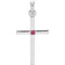 Ruby Inset Cross Rhodium-Plated 14k White Gold Pendant (22.65x11.4MM)