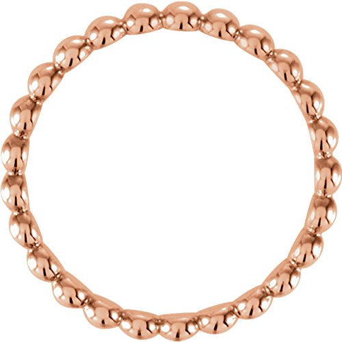 14k Rose Gold Granulated Bead 2.5mm Stackable Band