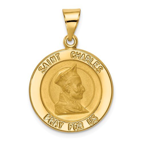 14k Yellow Gold St. Charles Medal Pendant (21X18MM)