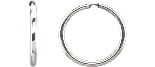 Endless Hoop Tube Earrings, Sterling Silver (19mm)