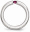 Edward Mirell Titanium Rhodolite Garnet and Grooved Pink Anodized 4mm Wedding Band