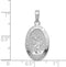 Rhodium-Plated 14k White Gold St. Christopher Oval Medal Pendant (29X15MM)