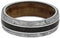 The Men's Jewelry Store (Unisex Jewelry) Crushed Dinosaur Bone, Meteorite, Matte Titanium 7.5mm Comfort-Fit Kauri Wood Sleeve Band, Size 14.5