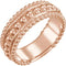 Mirror-Polished Beaded Ring, 14k Rose Gold