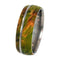 Green Box Elder Burl Wood 8mm Comfort Fit Titanium Wedding Band, Size 12.5