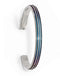 Radiance Collection Gray Titanium Triple Groove Multi-Color Anodized Cuff Bangle Bracelet