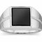 Men's Buff Top Onyx 10mm Ring, Rhodium-Plated 14k White Gold