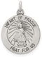 Sterling Silver Antiqued Infant of Prague Medal (32X16MM)