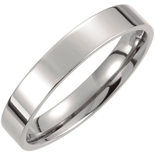 Titanium 4mm Comfort Fit Flat Band, Size 7.5