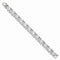 Men's Polished and Brushed Stainless Steel CZ Link Bracelet, 8.5"