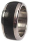 African Blackwood Inlay 10mm Comfort Fit Matte Titanium Ring, Size 14.5