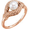 White Freshwater Cultured Pearl Beaded Ring, 14k Rose Gold (6-6.5MM)