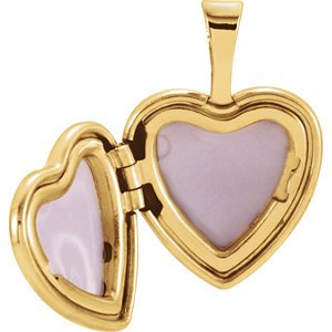 Children's First Communion Heart 14k Yellow Gold Plated Sterling Silver Locket (12.50X12.00 MM)