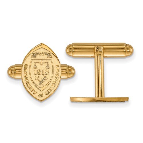 Gold-Plated Sterling Silver University Of Cincinnati Crest Cuff Links, 16X11MM