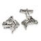 Sterling Silver Antiqued Horse Head Cuff Links, 25.4X22MM