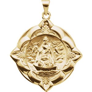 The Men's Jewelry Store (Unisex Jewelry) 14k Yellow Gold Caridad del Cobre Medal (31x31 MM)