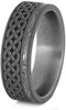 Gibeon Meteorite, Sandblasted Titanium Celtic Love Knot 7.5mm Comfort-Fit Wedding Band, Size 14.75