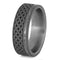 Gibeon Meteorite, Sandblasted Titanium Celtic Love Knot 7.5mm Comfort-Fit Wedding Band