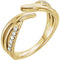 Diamond Bypass Ring, 14k Yellow Gold, Size 7 (.125 Ctw, G-H Color, I1 Clarity)