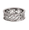 Open-Cut Celtic Knot Band, Semi-Polished 14k White Gold 8mm