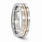 Gold Inlay Collection Brushed Titanium, 14k Rose Gold 6mm Band