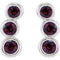 Mozambique Garnet Three-Stone Ear Climbers, Rhodium-Plated 14k White Gold