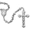 Rosary Necklace with Fluted Beads, Sterling Silver, 37"