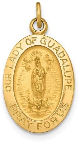 14k Yellow Gold Our Lady of Guadalupe Medal Pendant (19X11MM)