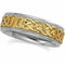 7mm 14k White and Yellow Gold Bridal Celtic Band, Size 5.5