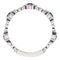 Amethyst and Diamond Vintage-Style Ring, Rhodium-Plated 14k White Gold, Size 6.5