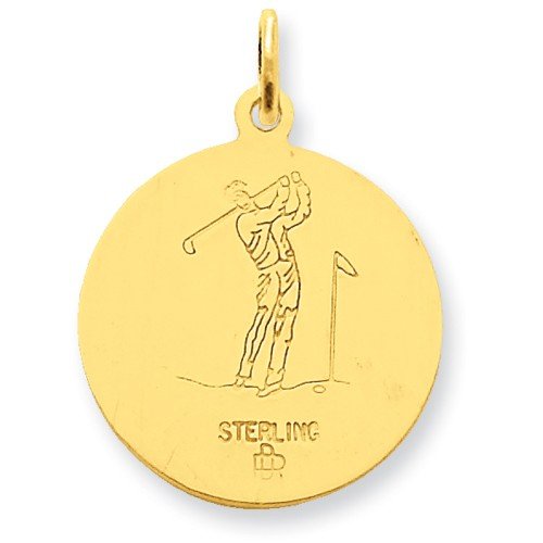 24k Gold-Plated Sterling Silver St. Christopher Golf Medal